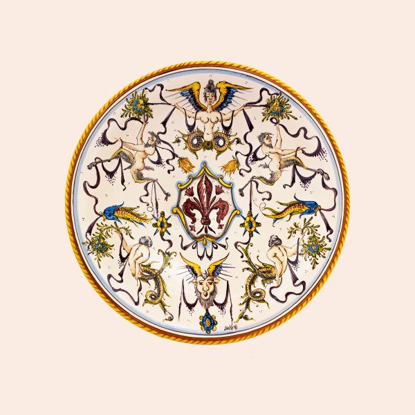 RG111G 34 - Wall plate with the florentine lily cm Ø34